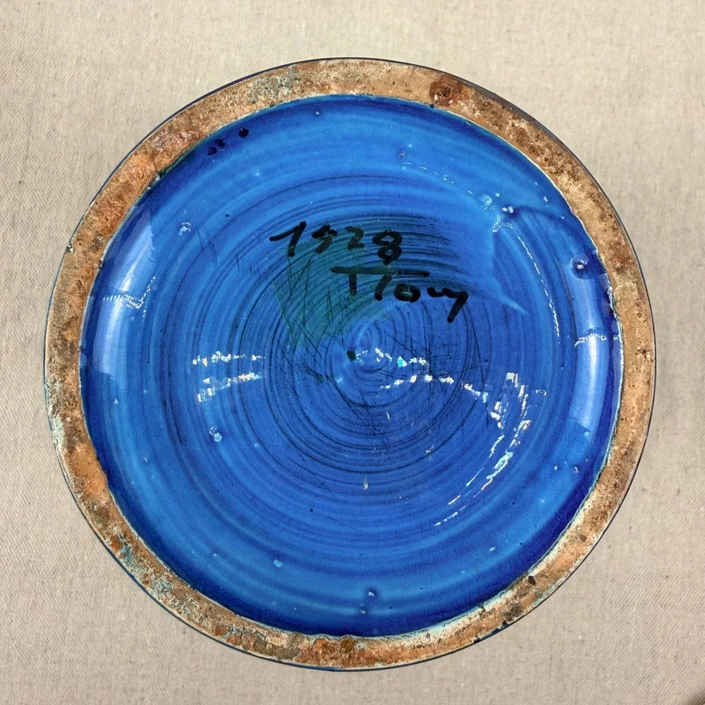 Vintage Bitossi‎ Rimini Blue Vase Aldo Londi Italy MCM Art Pottery 9.5